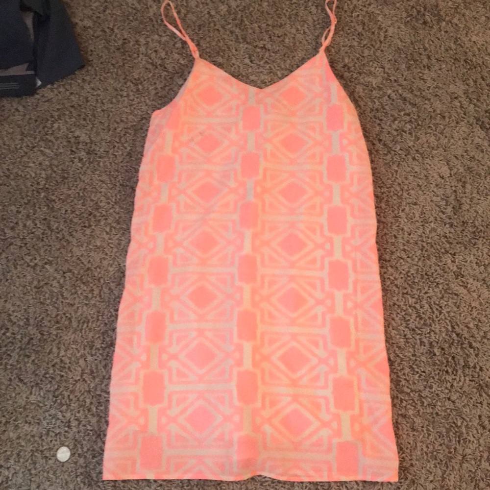 pink and white summer dress